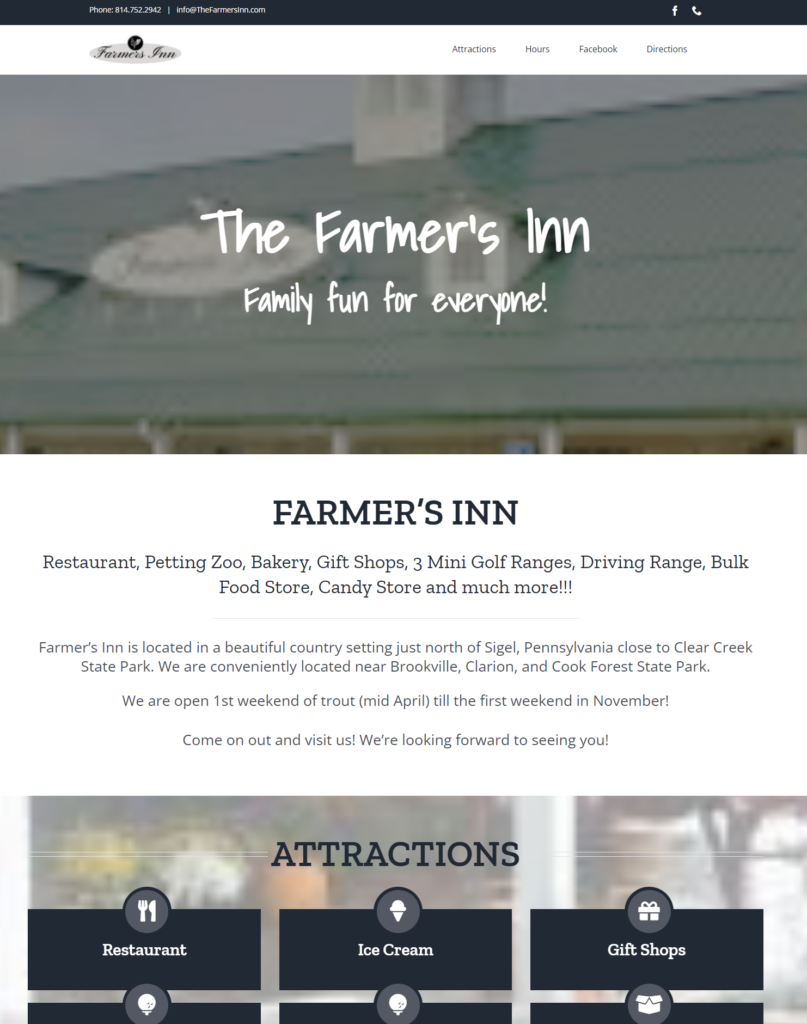 Farmer's Inn website